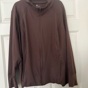 All in Motion Chocolate Brown zip front Jacket Plus size 3x